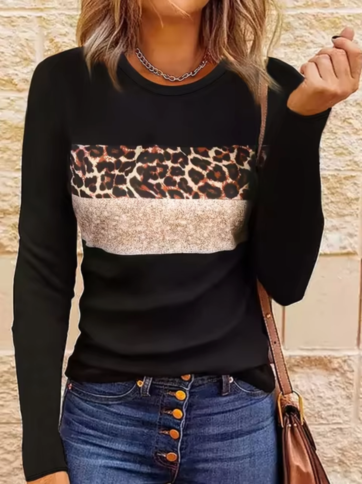 Camiseta Leopardo Mujer Manga Larga