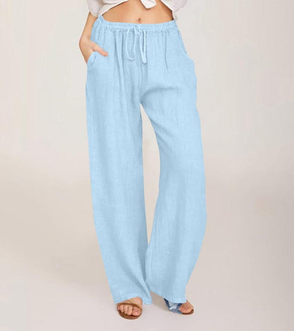Pantalones Mujer Cintura Alta y Rectos Ligeros