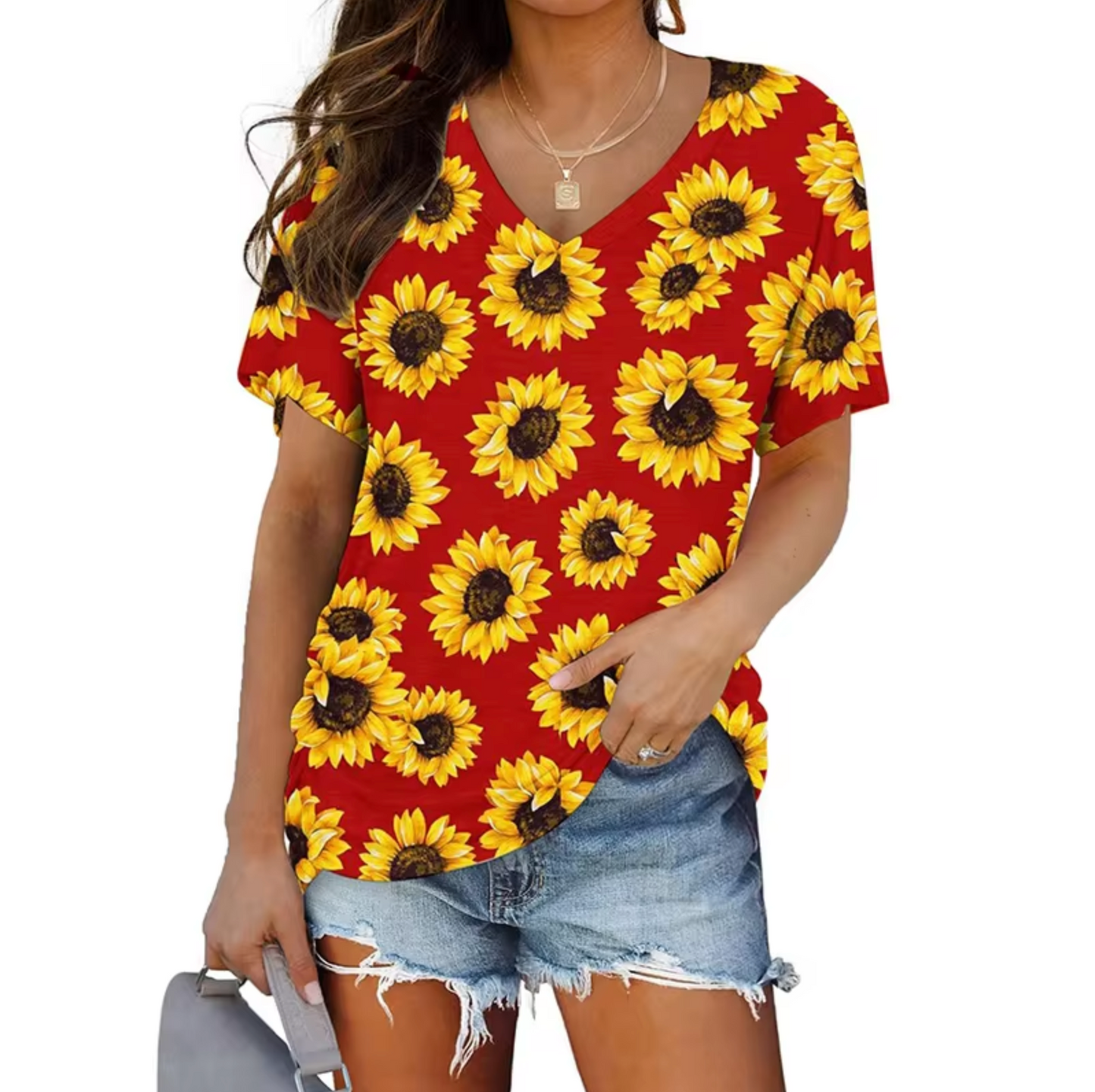 Camisetas Mujer Estampadas Cuello V - Vestiria