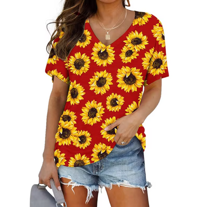 Camisetas Mujer Estampadas Cuello V - Vestiria