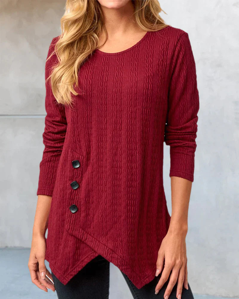 Blusa de Punto Cálido y Elegante Manga Larga - Vestiria
