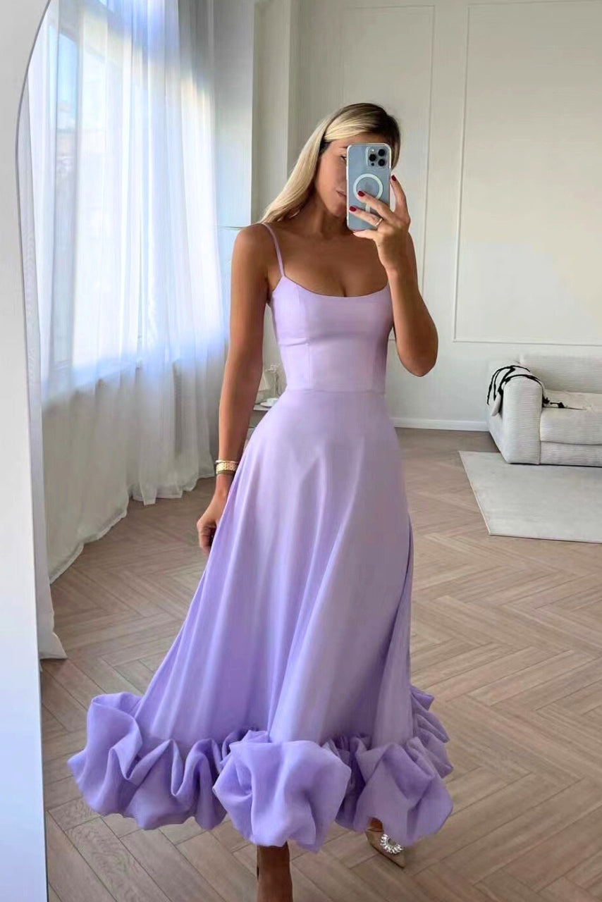 Vestido Boho Largo con Volantes y Escote en V