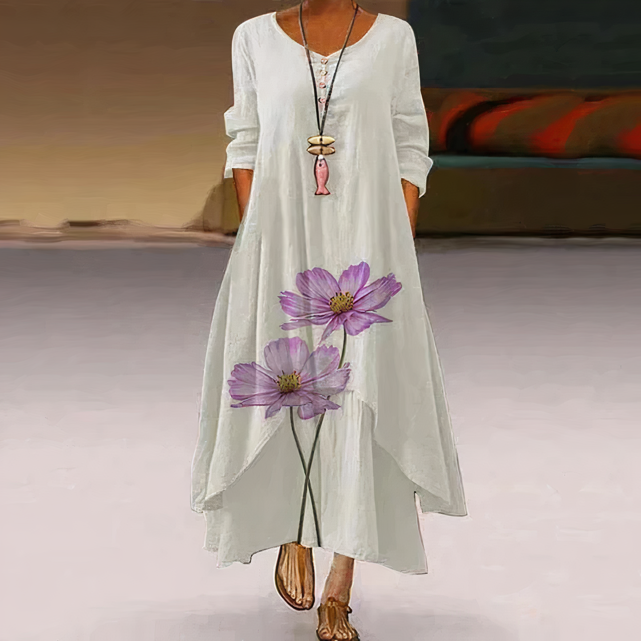 Vestido Mujer Algodón Estilo Chic