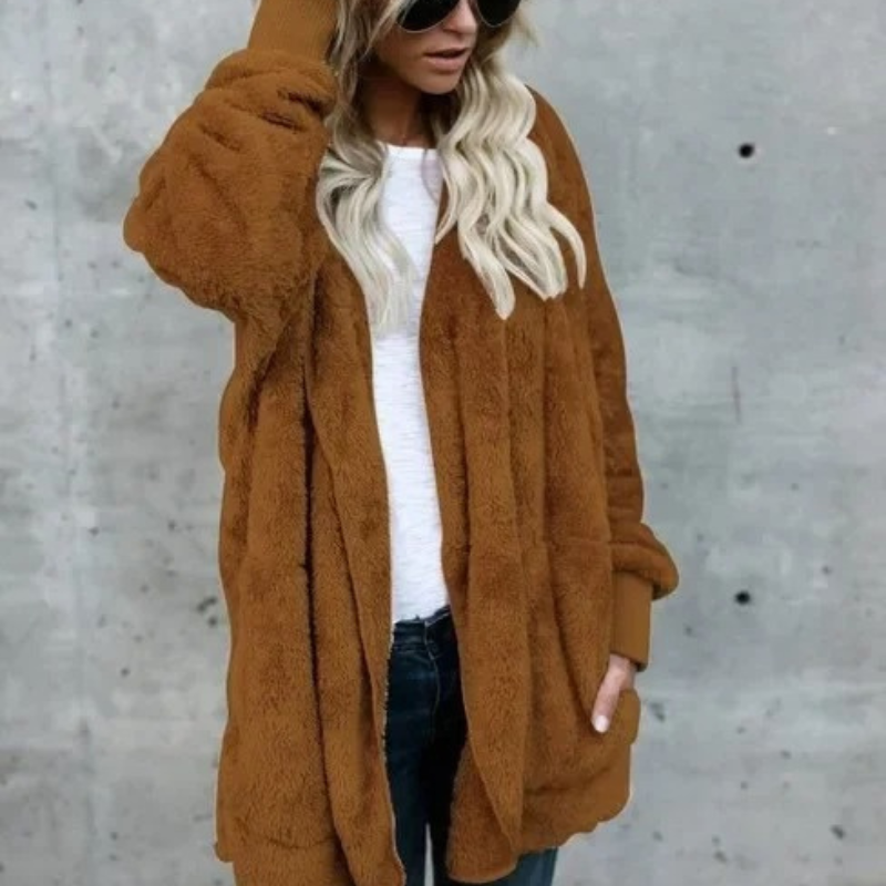Chaqueta Teddy Corta Abrigada Mujer