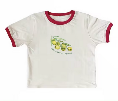Top Camiseta Oliva Estilo Militar