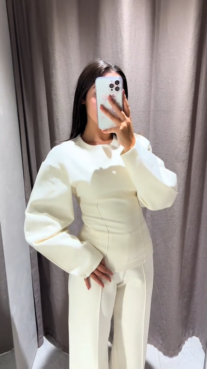 Pantalones Anchos Jersey Mujer Conjunto Invierno - Vestiria