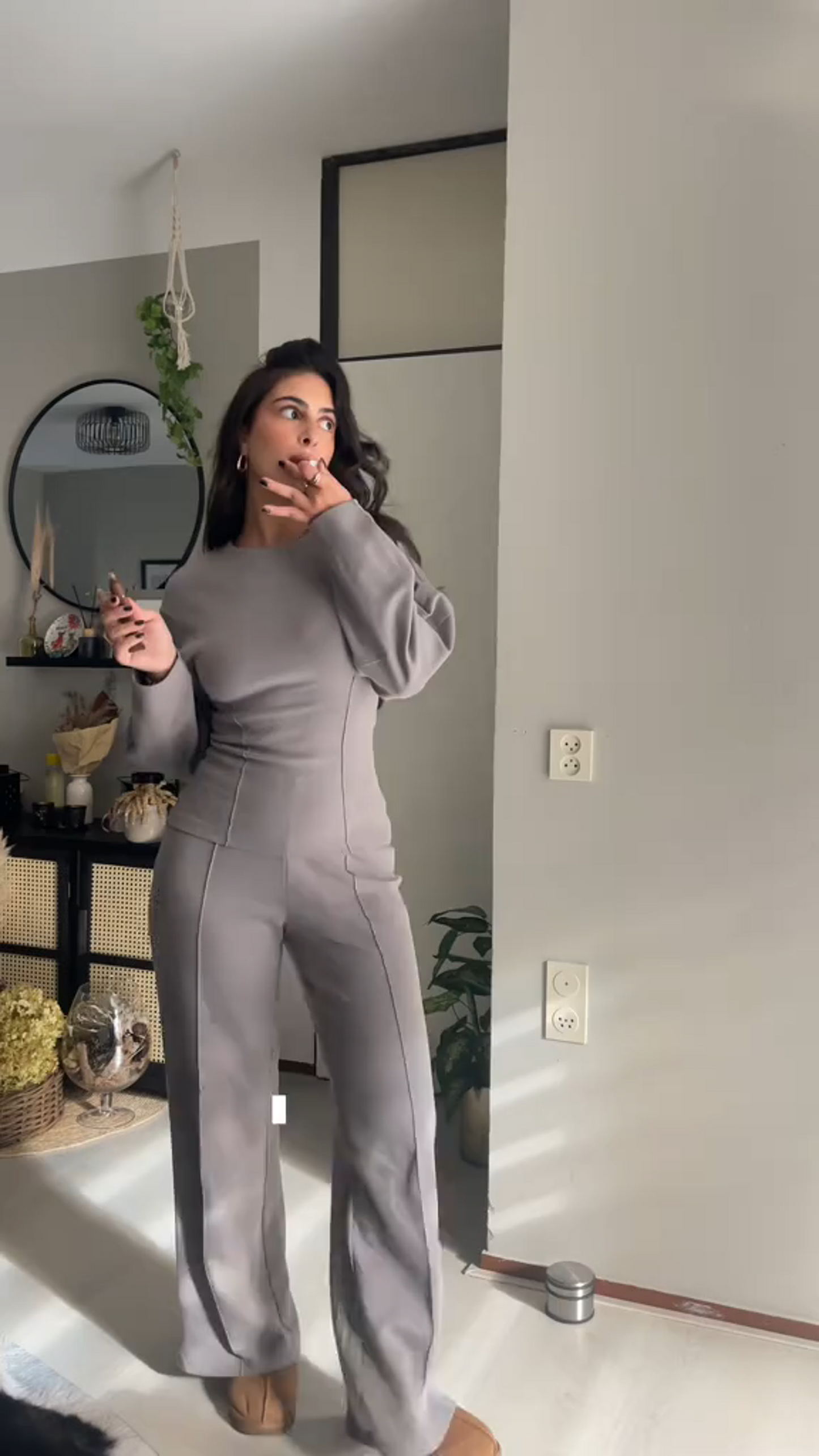 Pantalones Anchos Jersey Mujer Conjunto Invierno