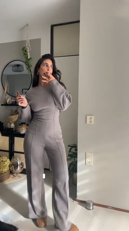 Pantalones Anchos Jersey Mujer Conjunto Invierno