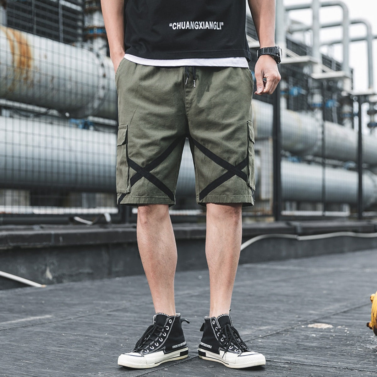 Pantalones cortos cargo cómodos hombres