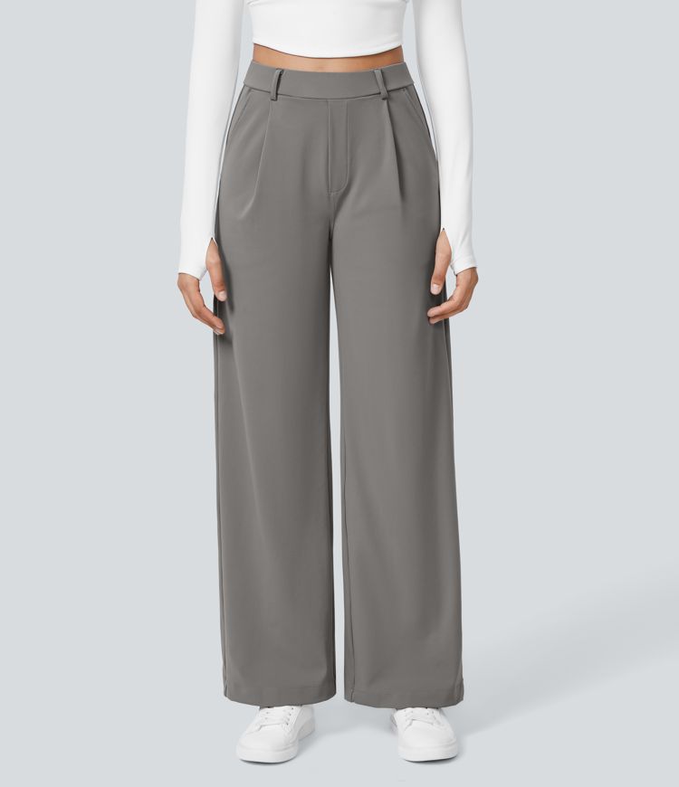 Pantalones Mujer Cintura Alta Ancha - Vestiria