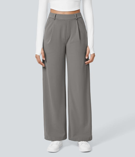 Pantalones Mujer Cintura Alta Ancha - Vestiria