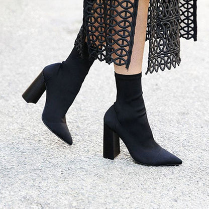 Botas de Tacón Alto Lana Cálidas - Vestiria