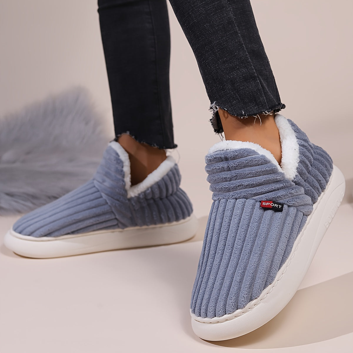 Zapatillas Invierno Peludas Calientes Mujer