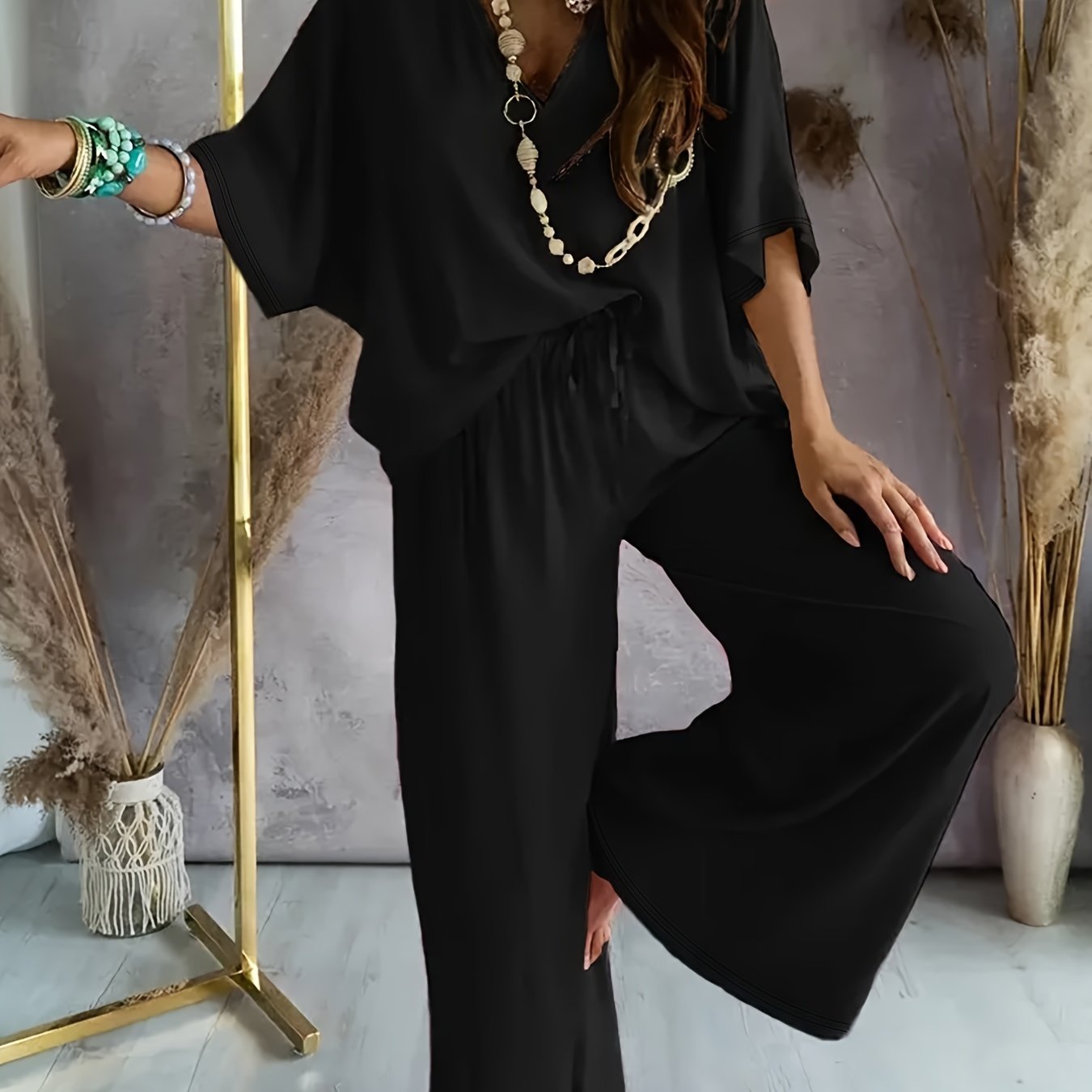 Pantalones y Top Mujer Conjunto Cómodo Vayena
