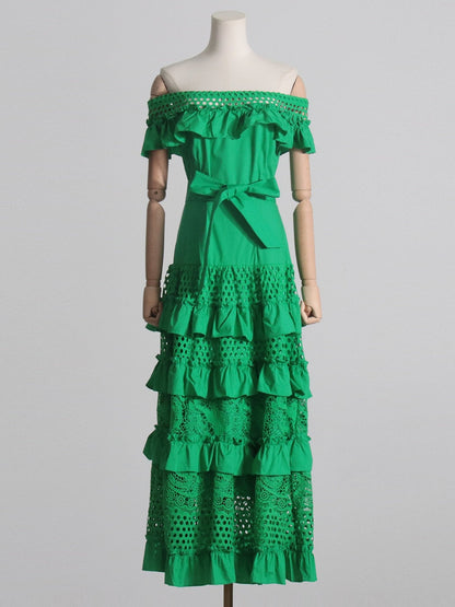 Vestido de Fiesta Largo con Encajes