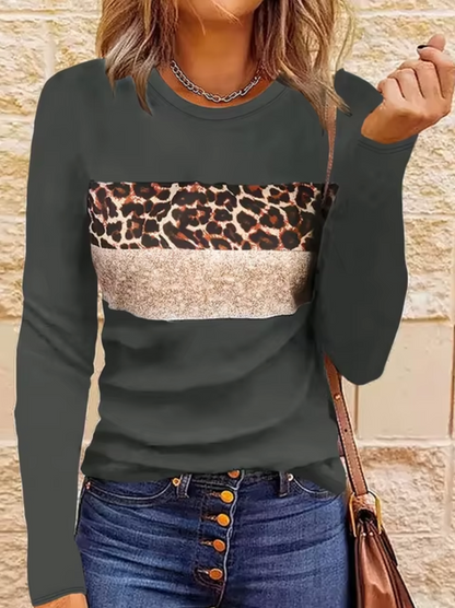 Camiseta Leopardo Mujer Manga Larga