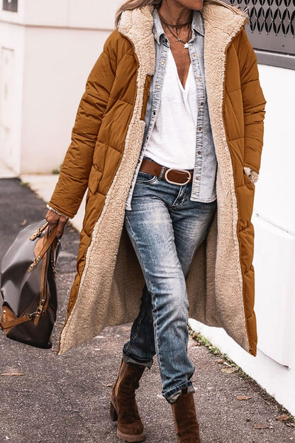 Chaqueta Acolchada Parka Con Capucha Grande