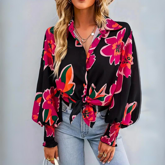 Blusa Florada Mujer Elegante - Vestiria