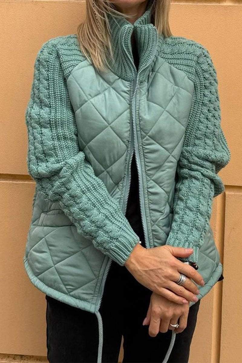 Chaqueta Mujer Casual Patchwork Diseño Contraste