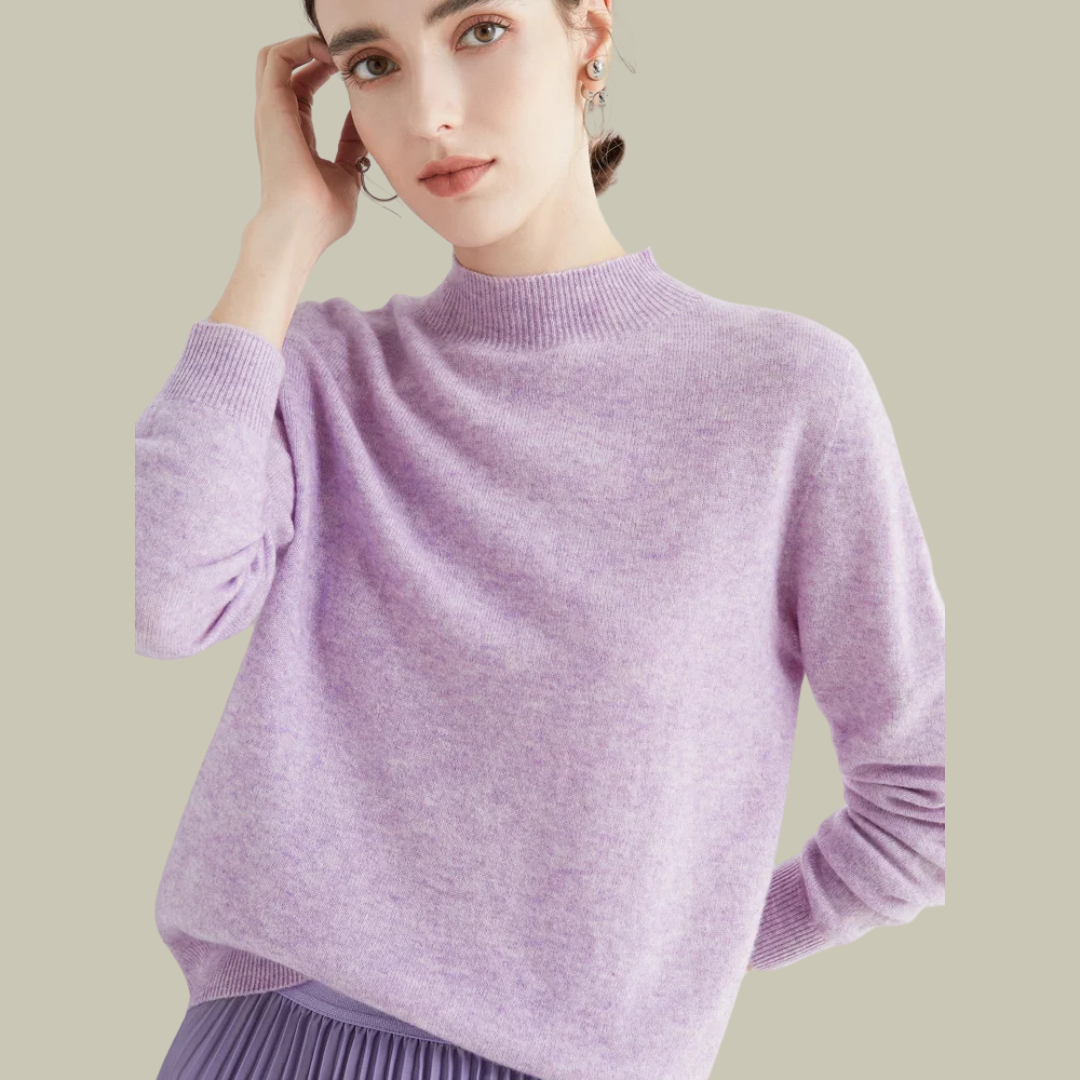 Jersey Mujer Lana Merino Cuello Alto Abrigado