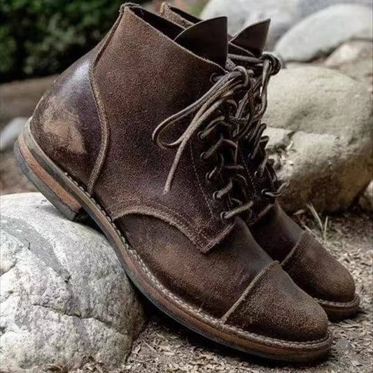 Botas Hombre Invierno Piel Cordón Resistente - Vestiria