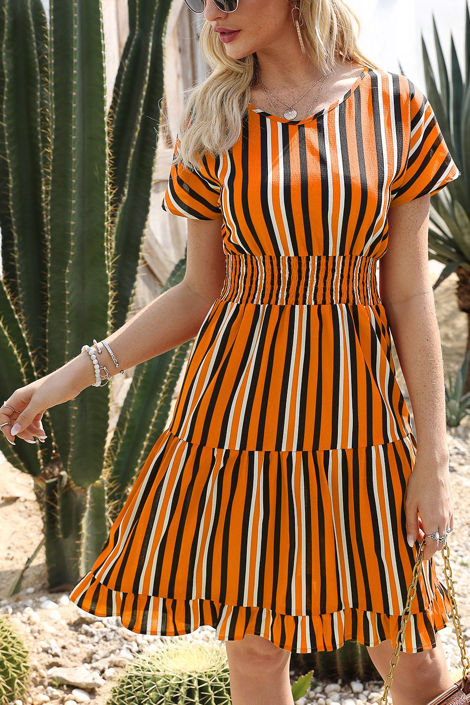 Vestido Rayas Mini Elástico