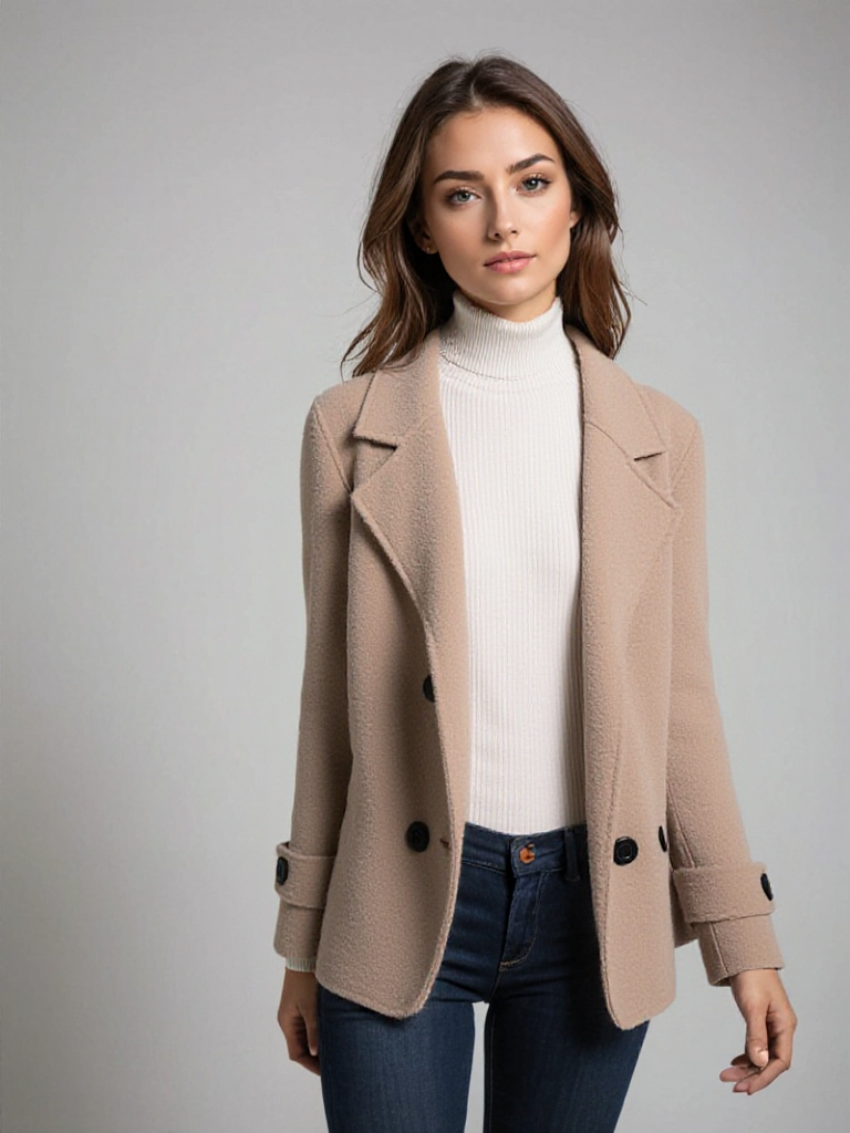 Chaqueta de lana Mujer Corta y Elegante - Vestiria
