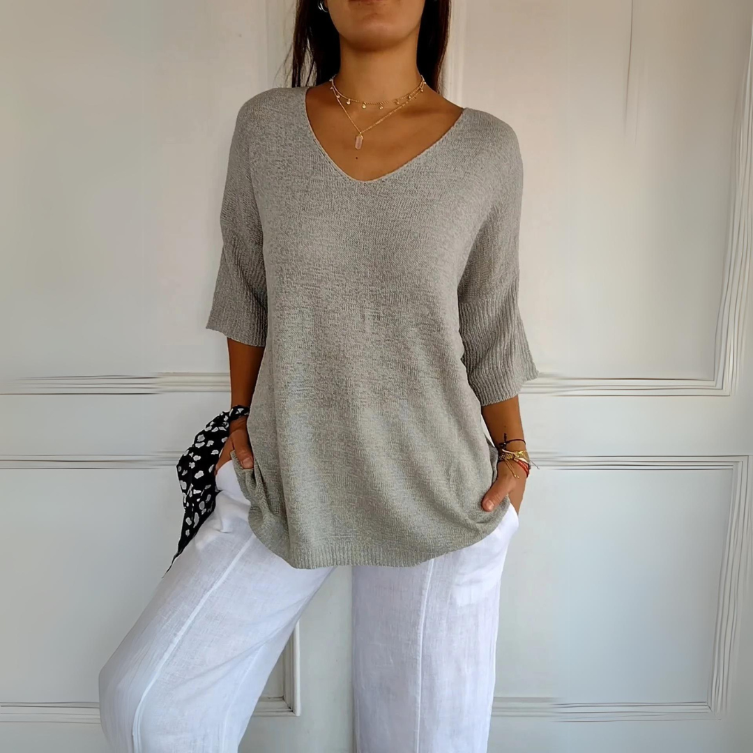 Jersey Mujer Cuello V Relajado