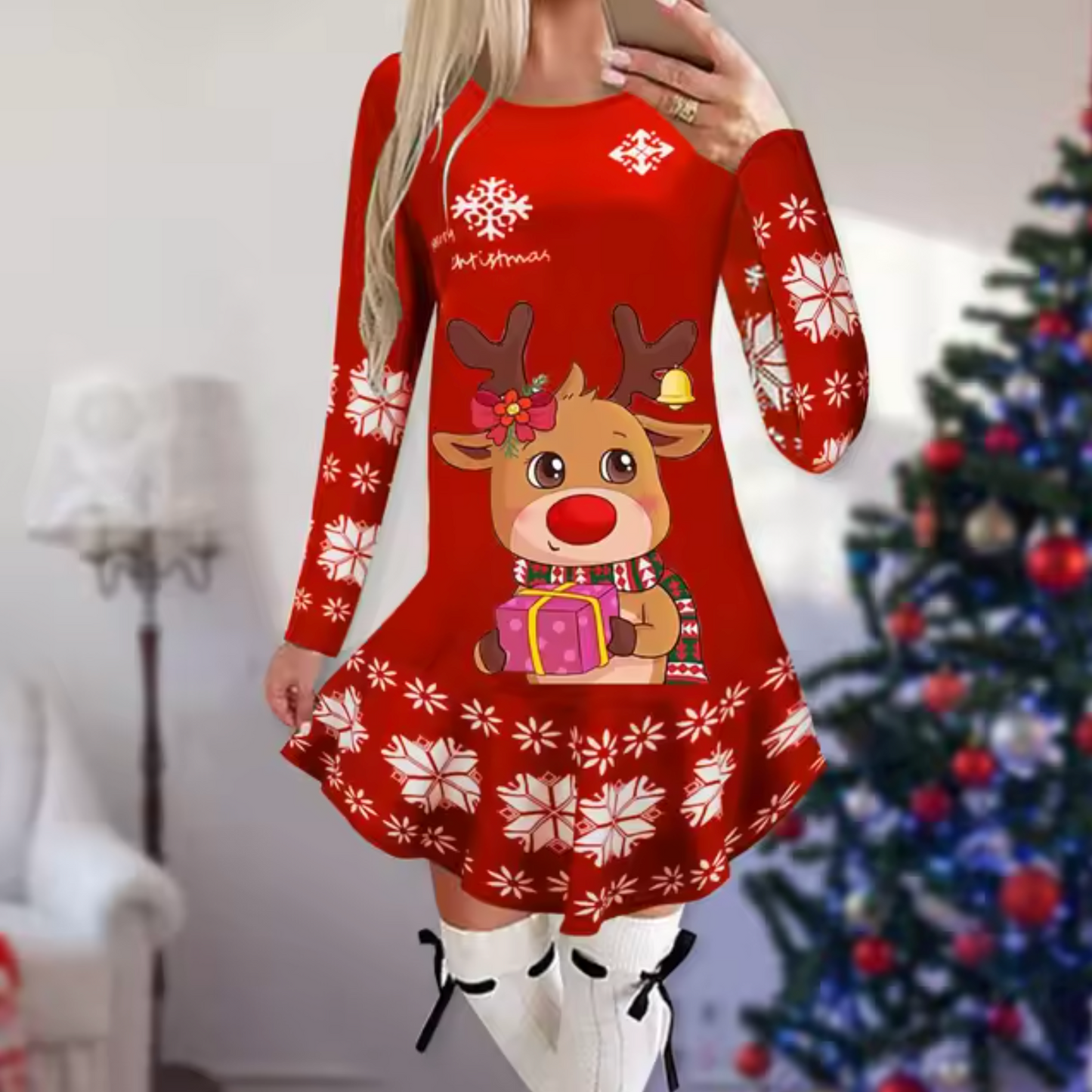 Vestido Navidad Festivo Mujer