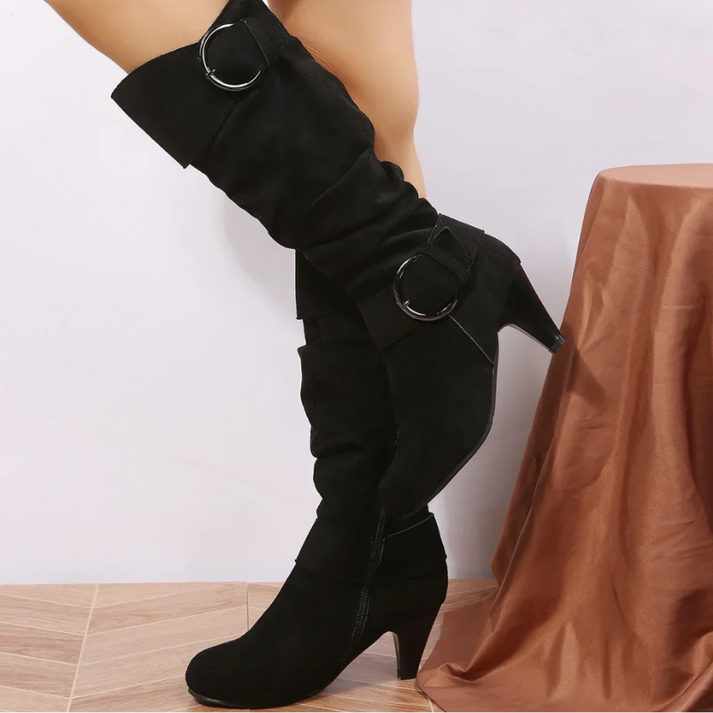 Botas Mujer Altas de Puntera Fina con Hebilla