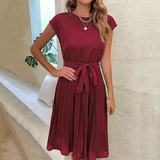 Vestido Midi Plisado Elegante Mujer - Vestiria