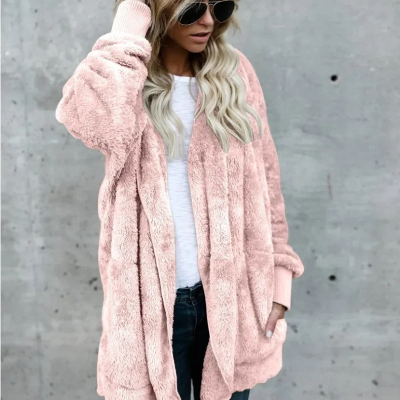 Chaqueta Teddy Corta Abrigada Mujer