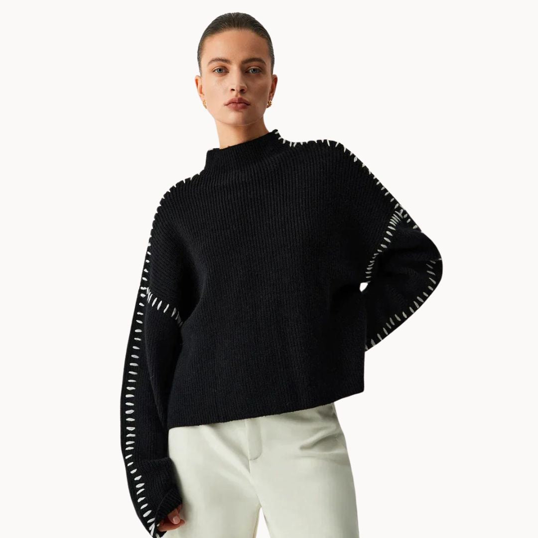 Sudadera de punto cálido con cintas laterales - Vestiria