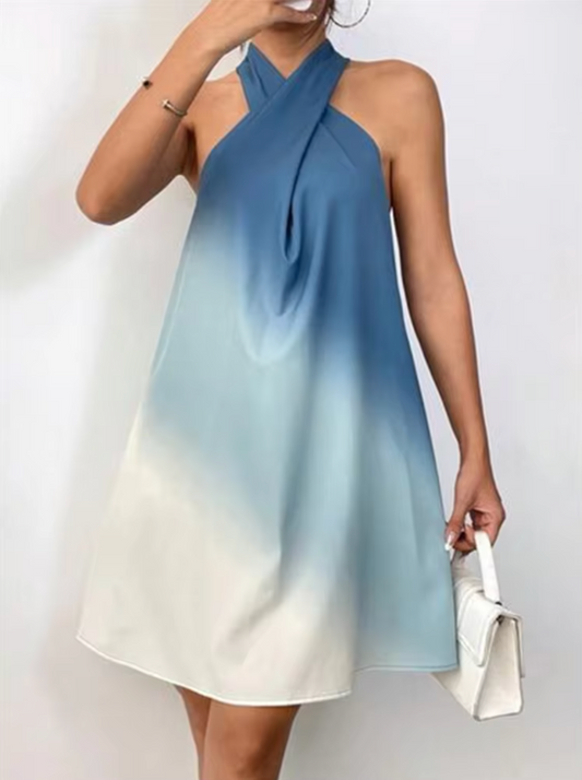 Vestido Fiesta Cuello Halter Degradado - Vestiria