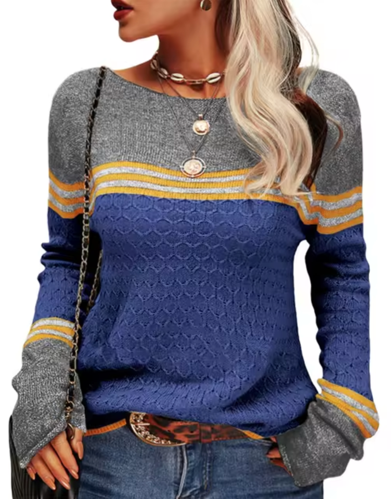 Jersey de punto ajustado elegante mujer