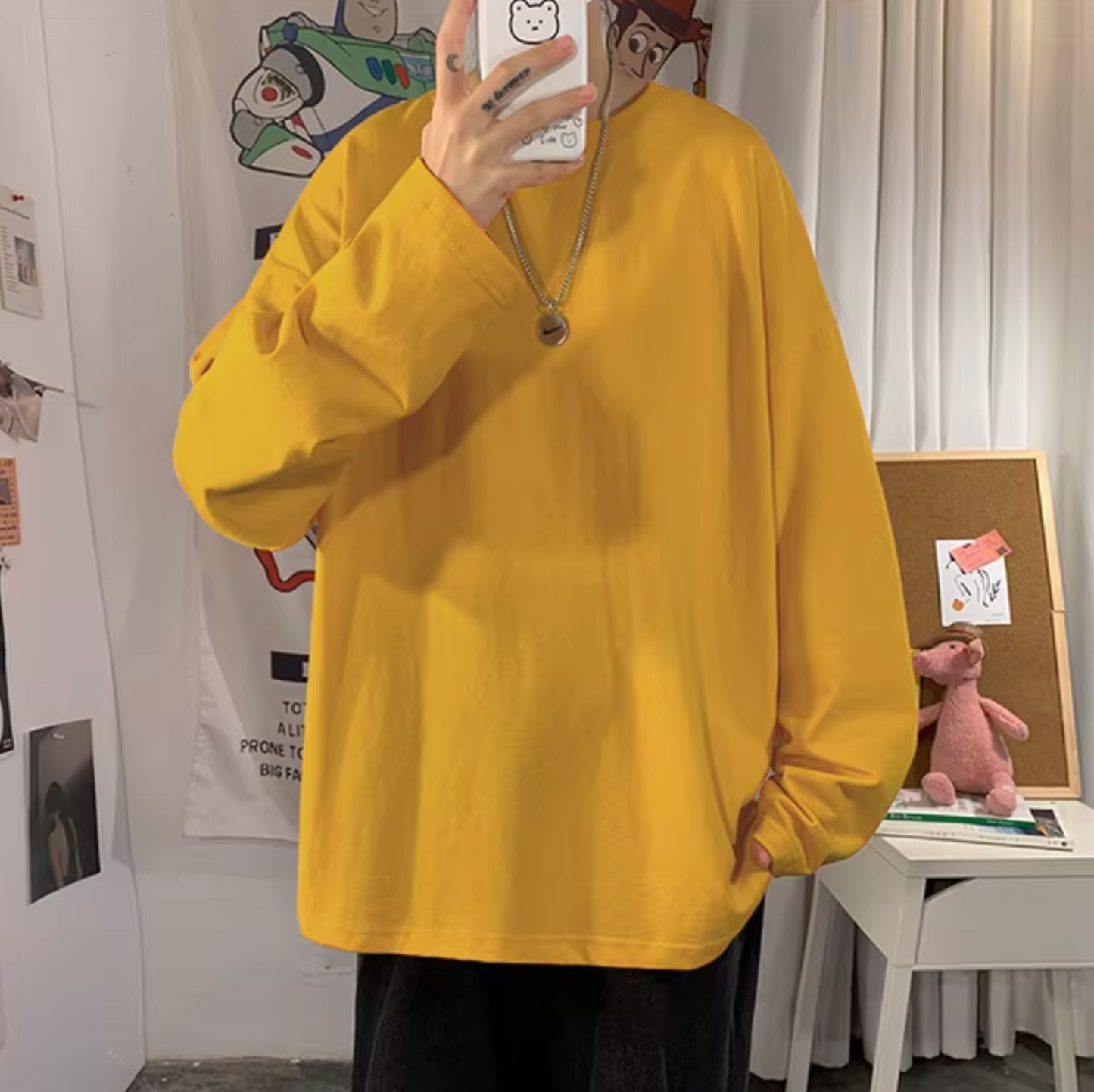 Camisa Grande Manga Larga Confortable