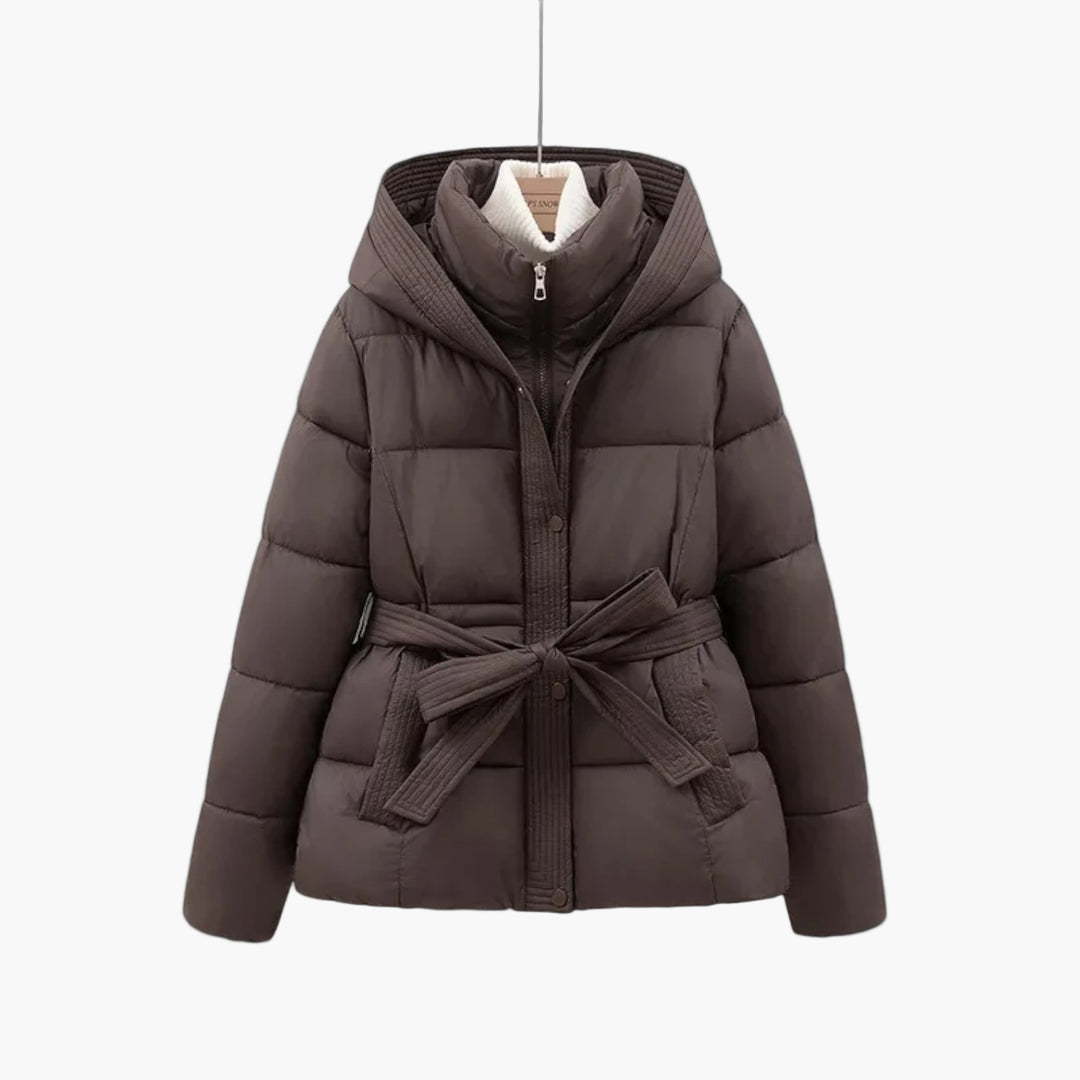 Chaqueta Invierno Acolchada Mujer Cinturón Abrazable