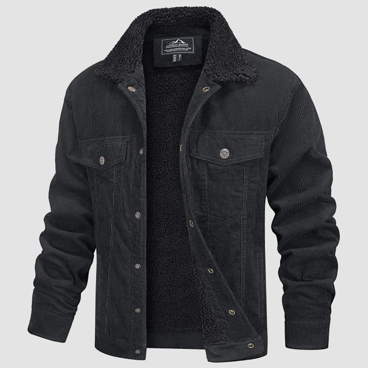 Chaqueta Pana Hombre Forro Sherpa Cálido