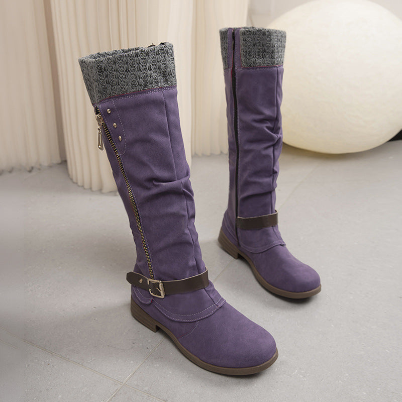 Botas Altas Cremallera Lana Acogedoras