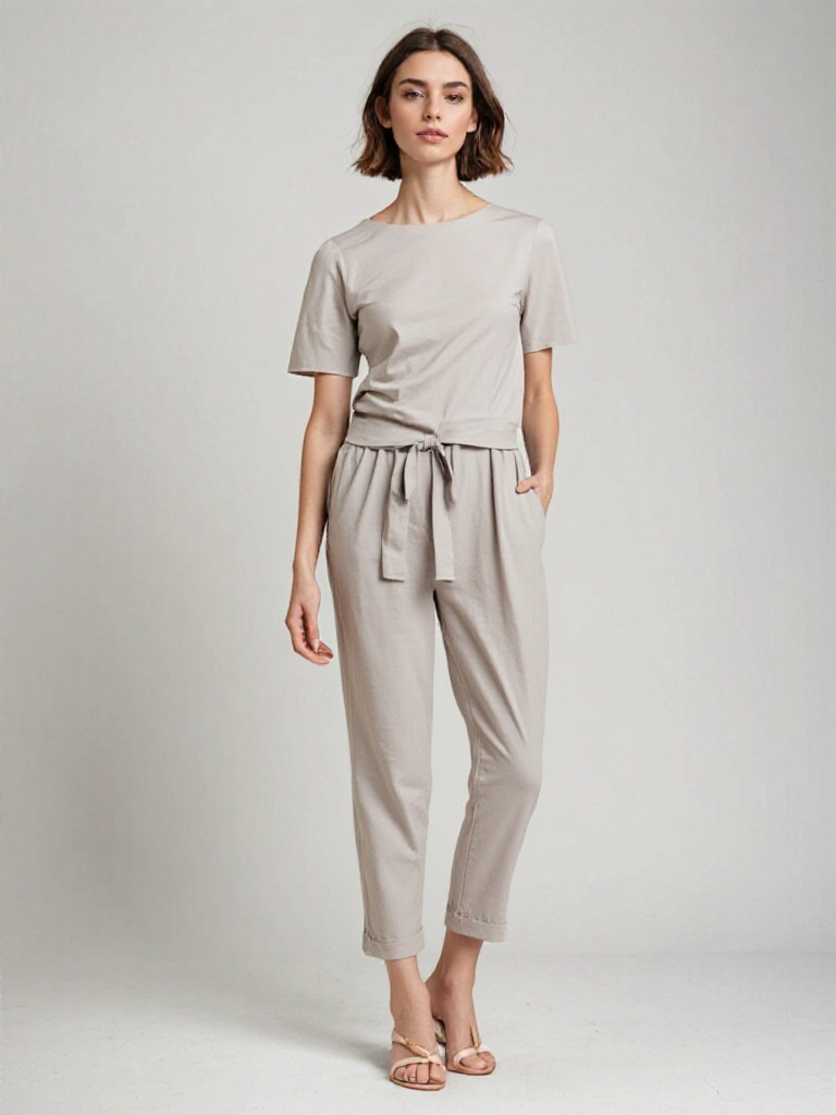 Pantalones y top de lino ligero y fresco para mujer - Vestiria