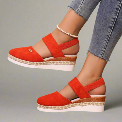 Sandalias de tacón con tiras anchas mujer - Vestiria