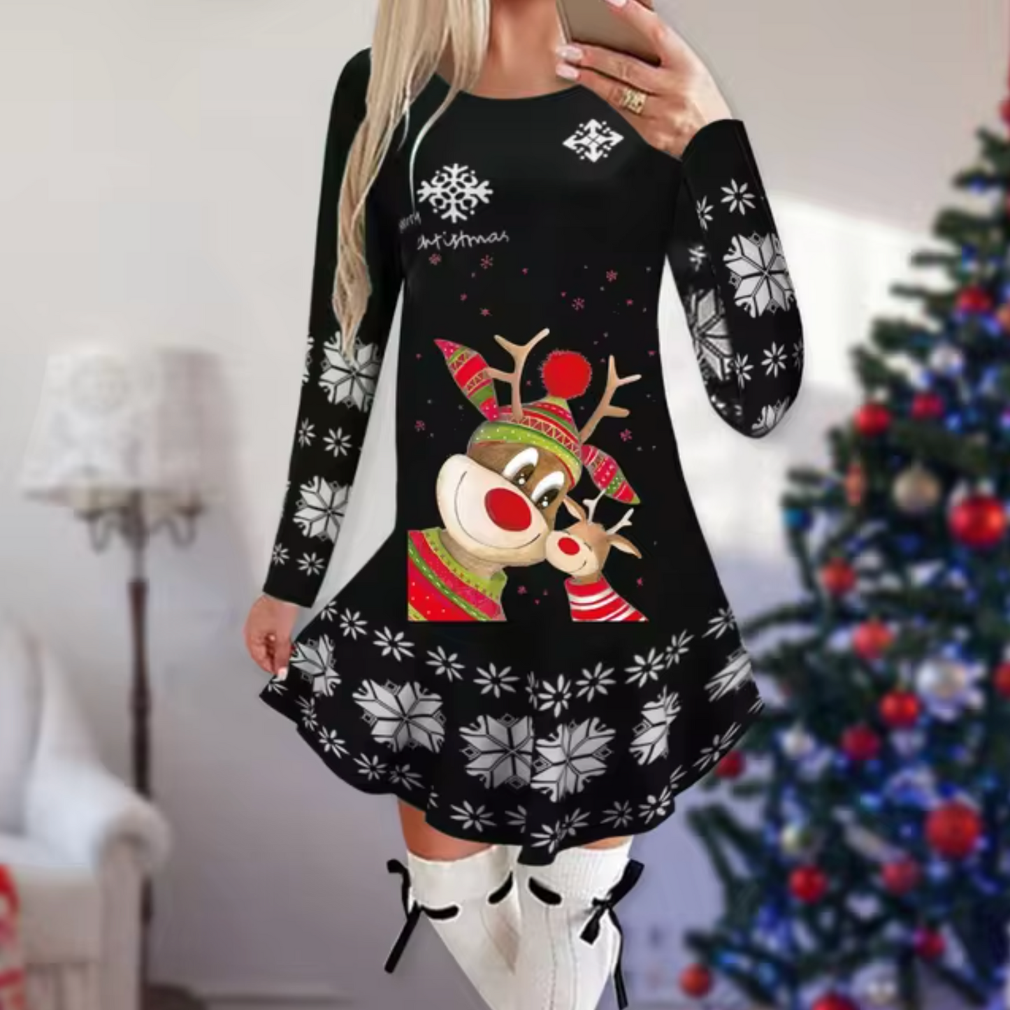 Vestido Navidad Festivo Mujer