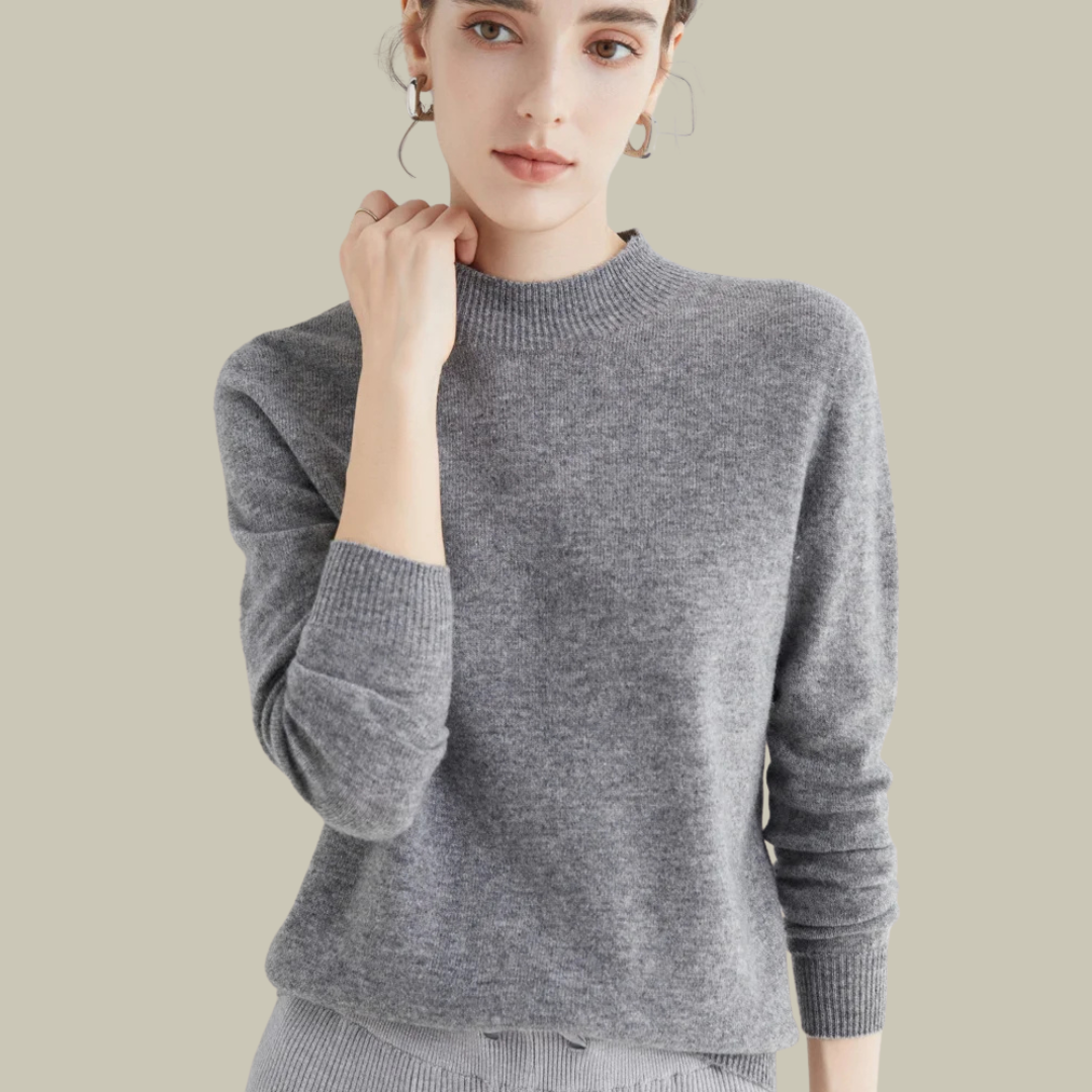 Jersey Mujer Lana Merino Cuello Alto Abrigado