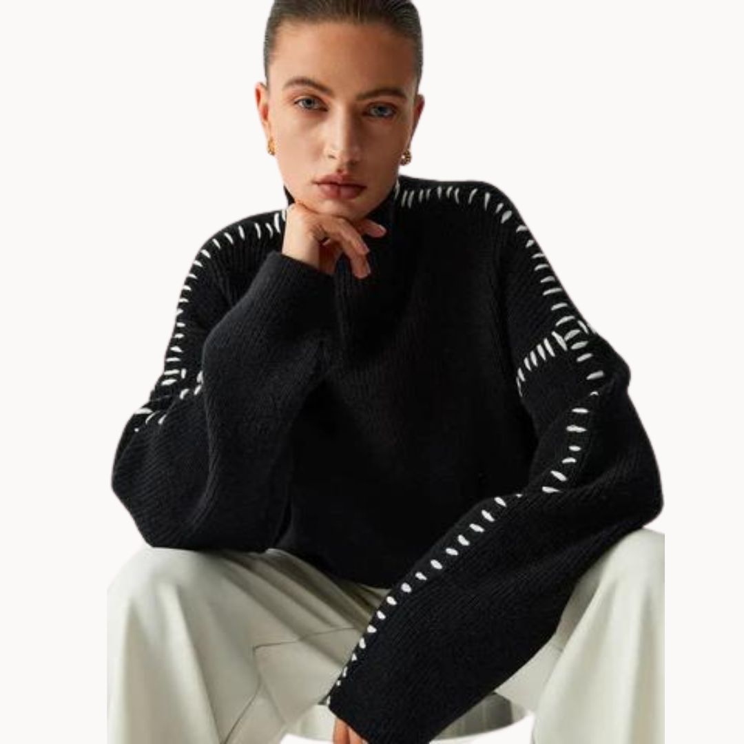 Sudadera de punto cálido con cintas laterales