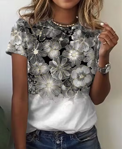 Camisas Estampadas Florales Brillantes Mujer