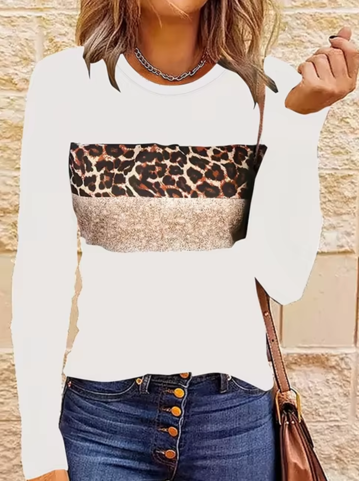 Camiseta Leopardo Mujer Manga Larga