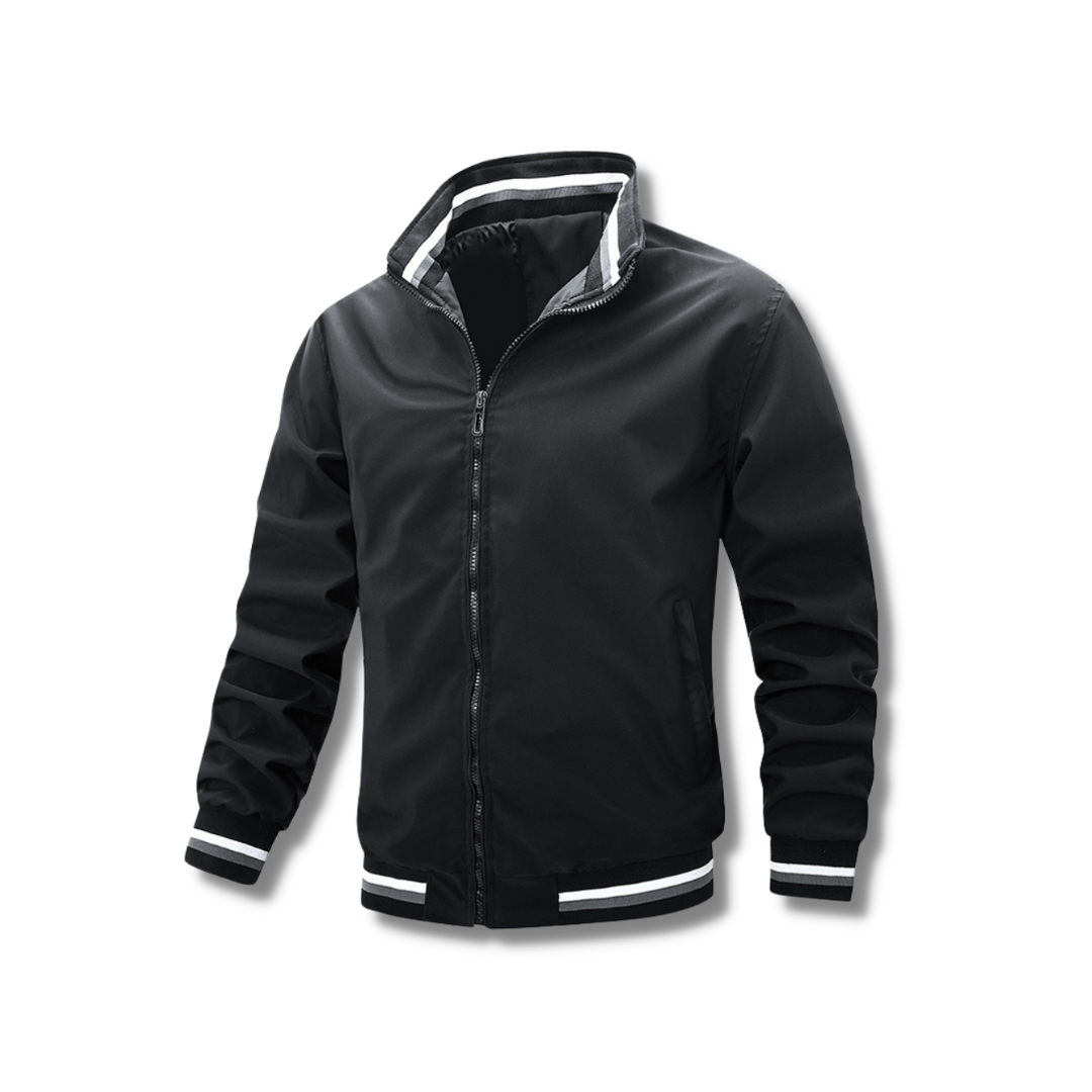 Chaqueta Hombre Cremallera Detalles Contraste Deportiva - Vestiria