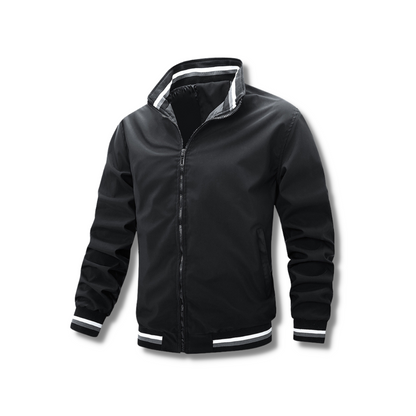 Chaqueta Hombre Cremallera Detalles Contraste Deportiva - Vestiria