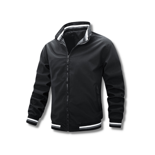 Chaqueta Hombre Cremallera Detalles Contraste Deportiva - Vestiria