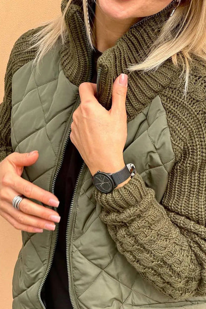 Chaqueta Mujer Casual Patchwork Diseño Contraste